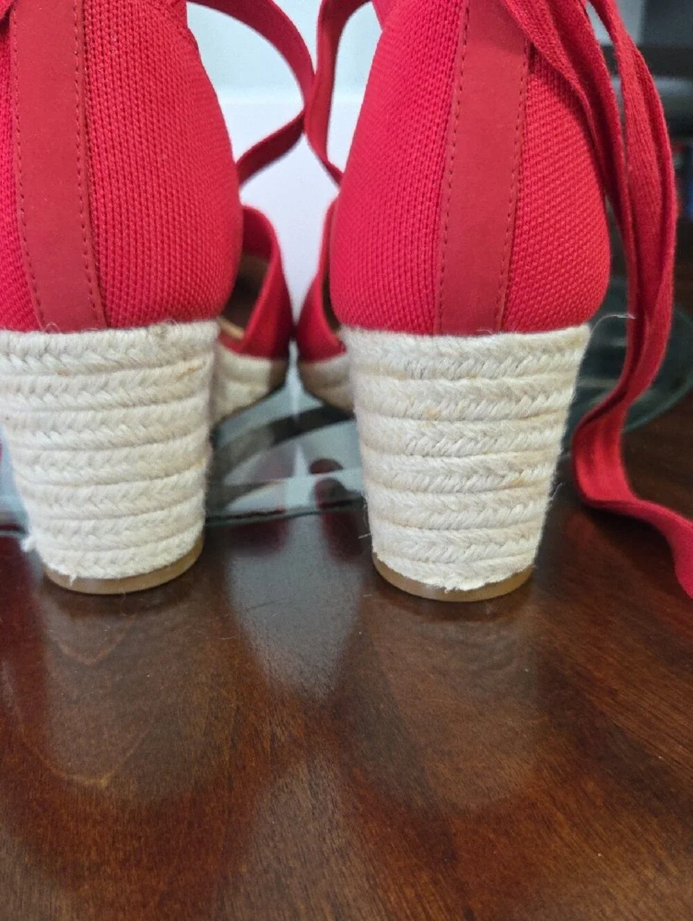 Corso Como Red Espadrille Wedge Ankle-Tie Sandal